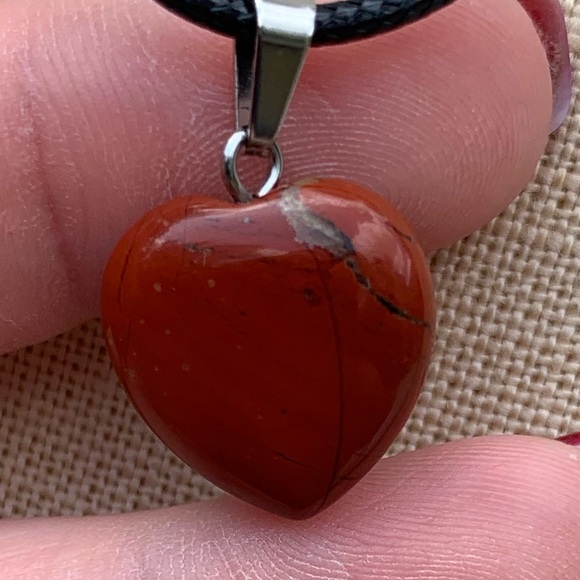 Handmade Stone/Glass Heart Amulet Necklace - Picture 4 of 10